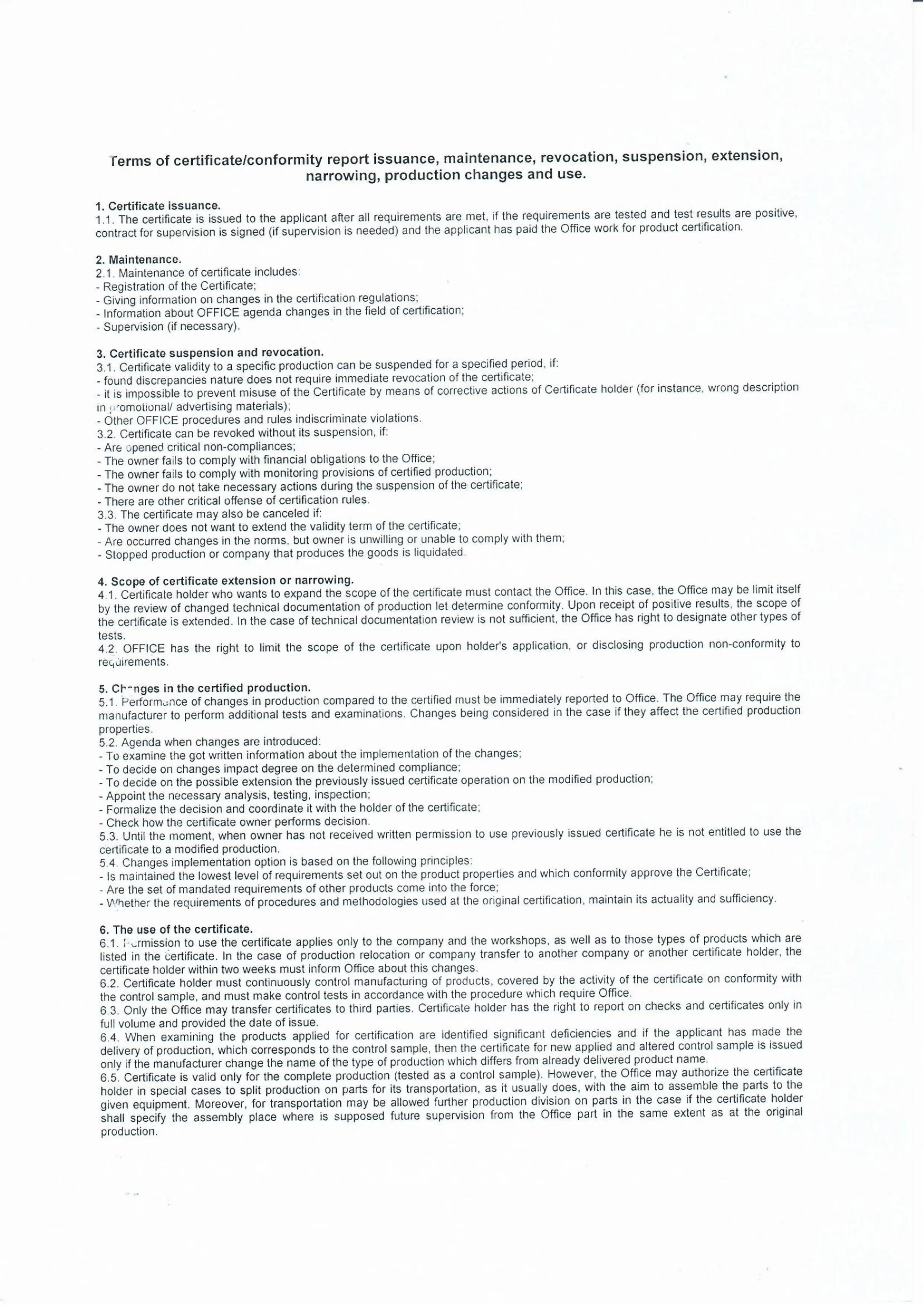 Terms of Certificate Issuance для LIFE EXPERT — сертификат биорезонансного прибора